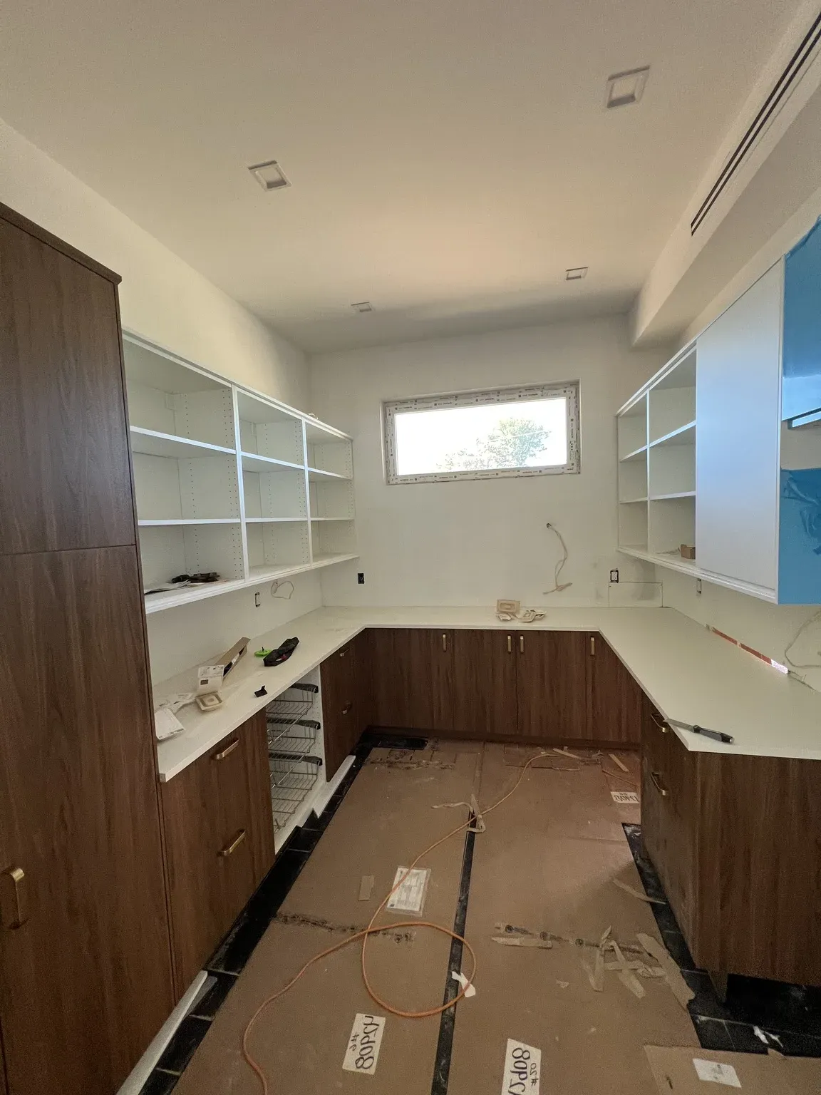 Two-Tone Walnut & White Kitchen