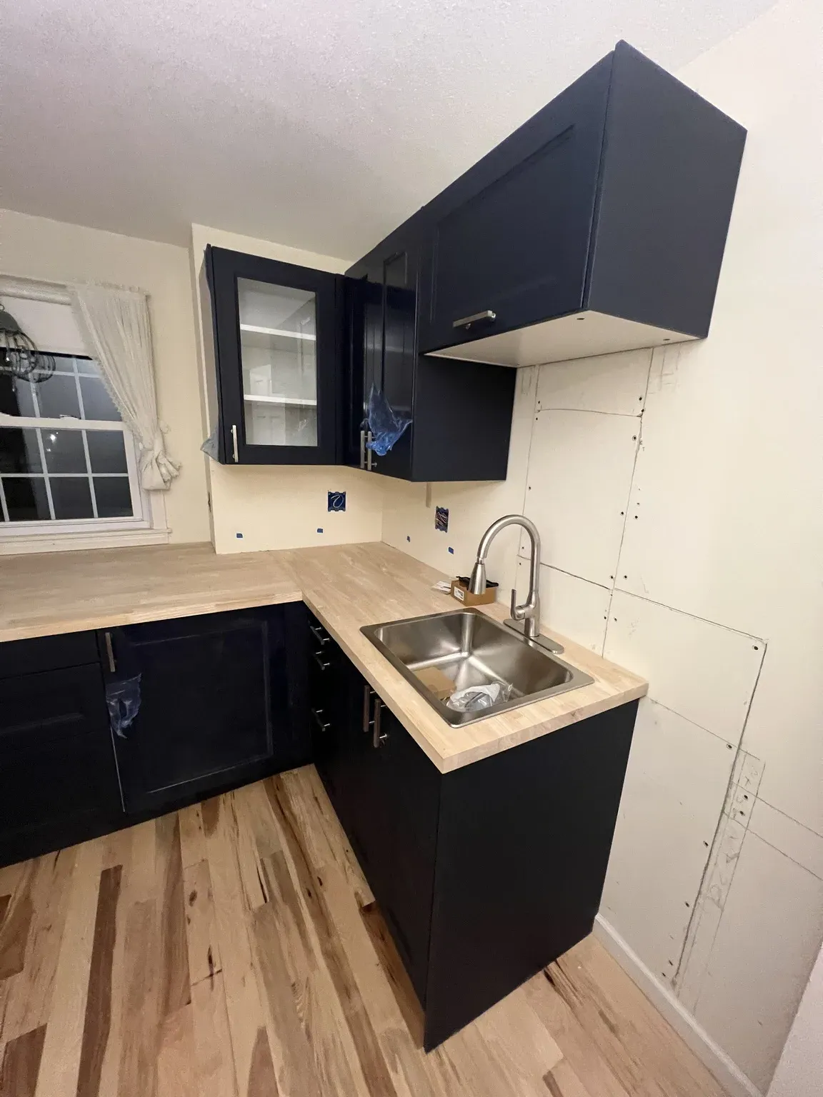 Navy Blue Kitchen Installation